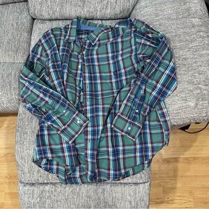 Chaps Men's Plaid 3XB Long Sleeve Button-Up Shirt